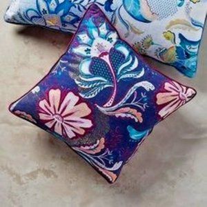 New Anthropologie Dianthe Blue Purple Decor Pillow